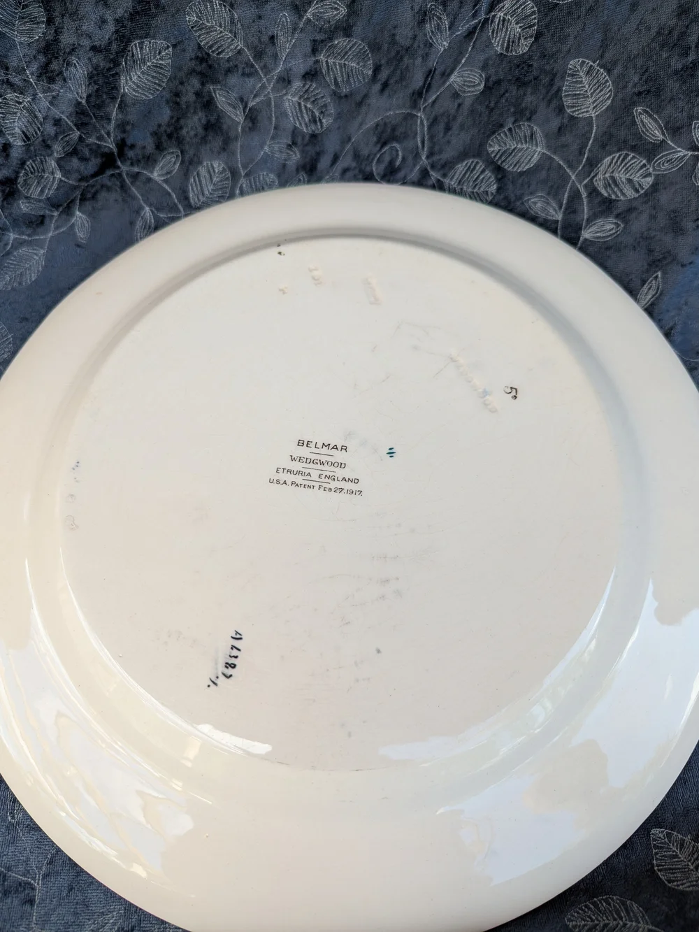Vintage Wedgwood Belmar Serving Platter Floral Basket Large Round Cottagecore